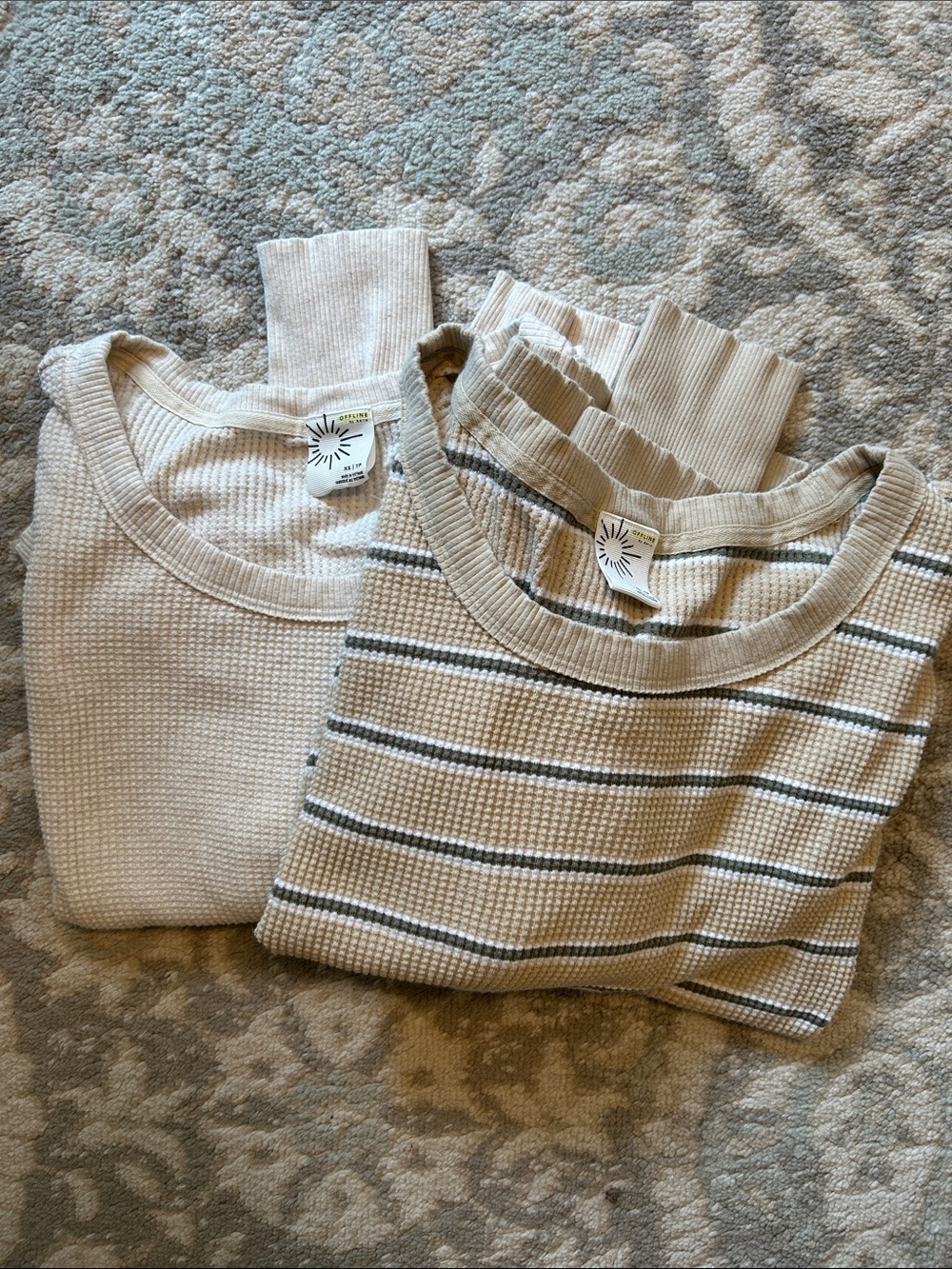 Offline by Aerie Waffle Knit Long Sleeve Tops